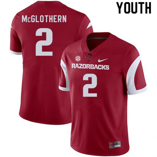 Youth GameDay Dwight McGlothern #2 Arkansas Stitched College Football Jersey