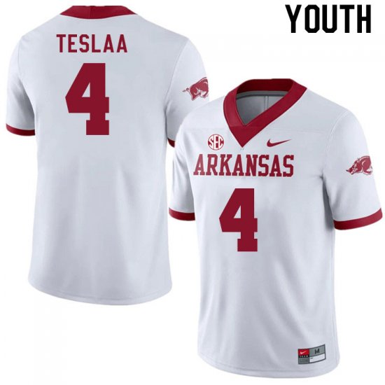 Youth GameDay Isaac TeSlaa #4 Arkansas Stitched College Football Jersey