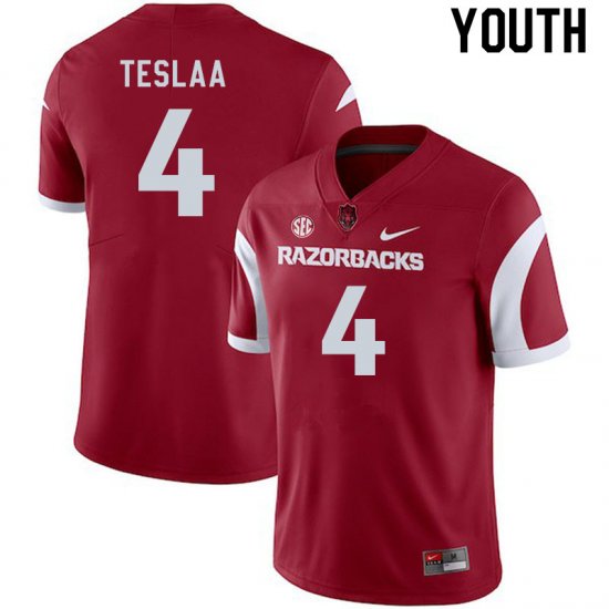 Youth GameDay Isaac TeSlaa #4 Arkansas Stitched College Football Jersey