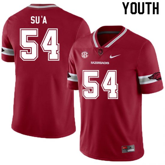 Youth GameDay Joey Su\'a #54 Arkansas Stitched College Football Jersey