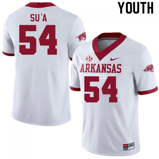 Youth GameDay Joey Su\'a #54 Arkansas Stitched College Football Jersey