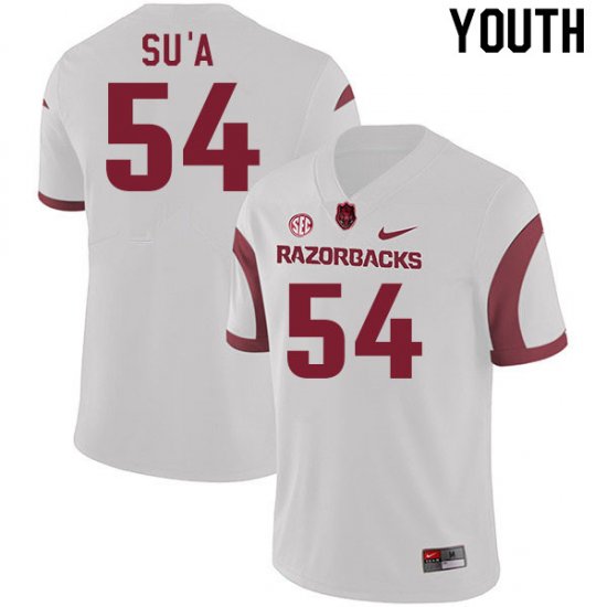 Youth GameDay Joey Su\'a #54 Arkansas Stitched College Football Jersey