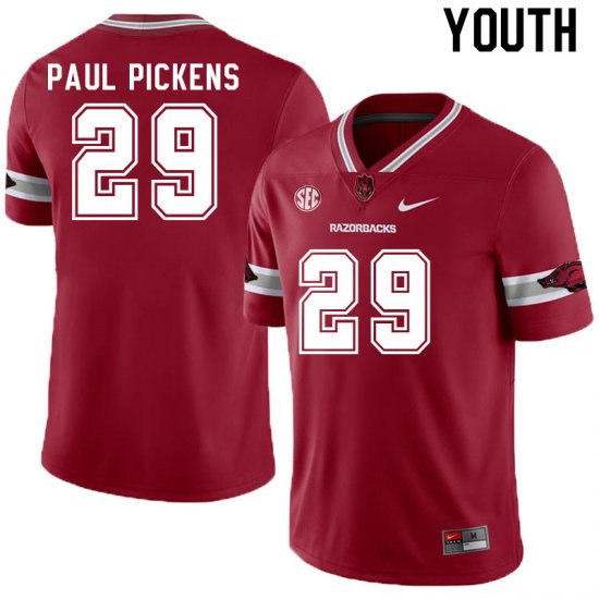 Youth GameDay John Paul Pickens #29 Arkansas Stitched College Football Jersey