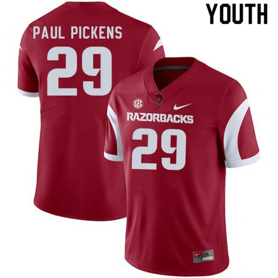 Youth GameDay John Paul Pickens #29 Arkansas Stitched College Football Jersey