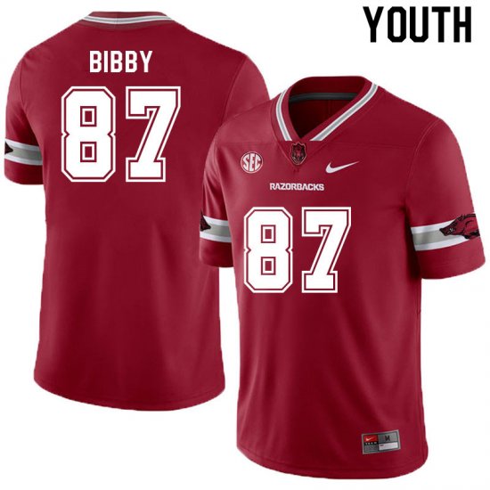 Youth GameDay Kamron Bibby #87 Arkansas Stitched College Football Jersey