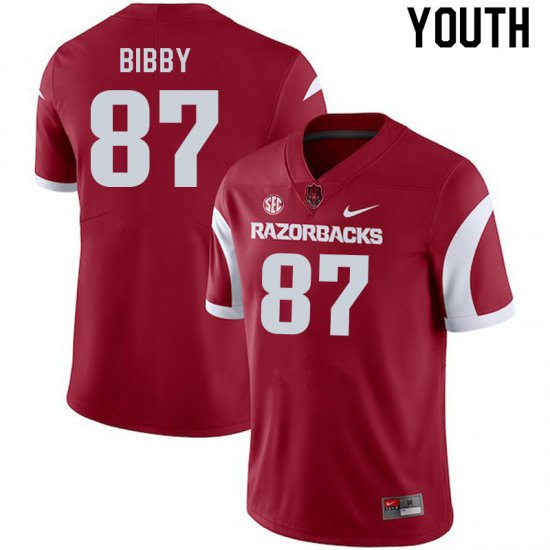 Youth GameDay Kamron Bibby #87 Arkansas Stitched College Football Jersey