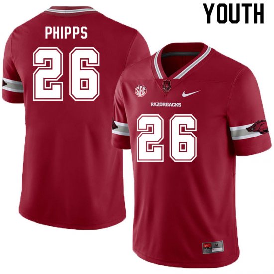 Youth GameDay Landon Phipps #26 Arkansas Stitched College Football Jersey