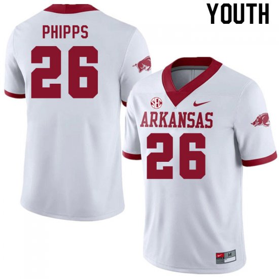 Youth GameDay Landon Phipps #26 Arkansas Stitched College Football Jersey