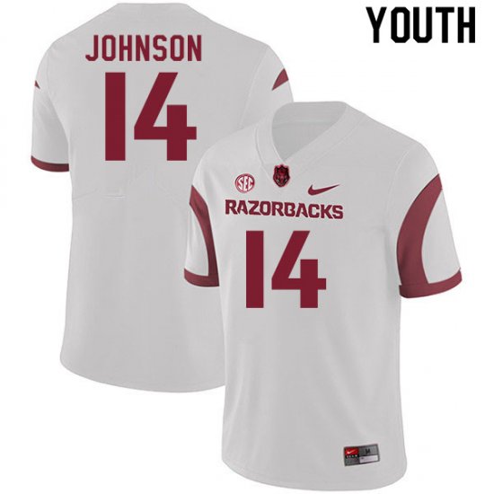 Youth GameDay RJ Johnson #14 Arkansas Stitched College Football Jersey