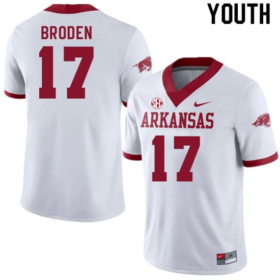 Youth GameDay Tyrone Broden #17 Arkansas Stitched College Football Jersey