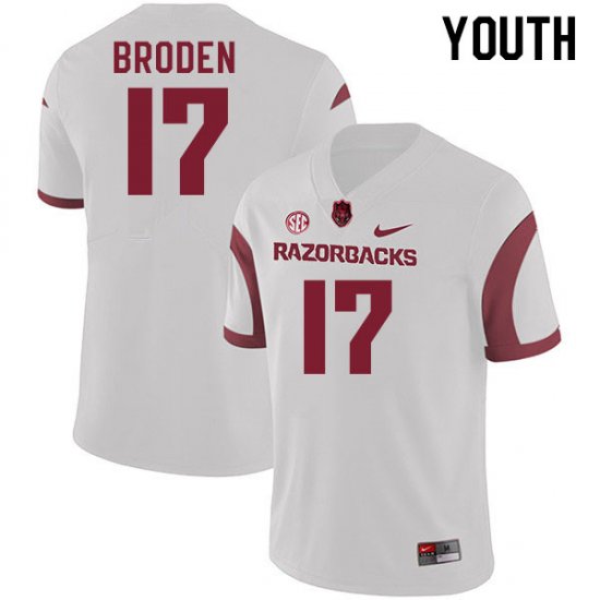 Youth GameDay Tyrone Broden #17 Arkansas Stitched College Football Jersey