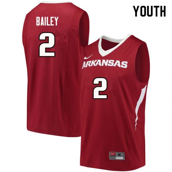 Youth GameDay Adrio Bailey #2 Arkansas Stitched College Basketball Jersey