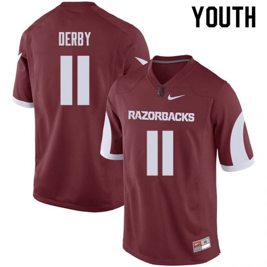 Youth GameDay A.J. Derby #11 Arkansas Stitched College Football Jersey