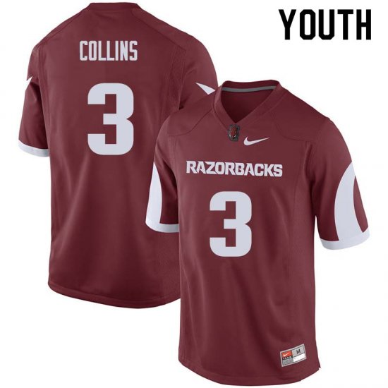 Youth GameDay Alex Collins #3 Arkansas Stitched College Football Jersey