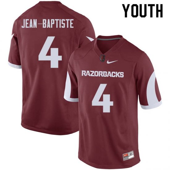 Youth GameDay Alexy Jean-Baptiste #4 Arkansas Stitched College Football Jersey