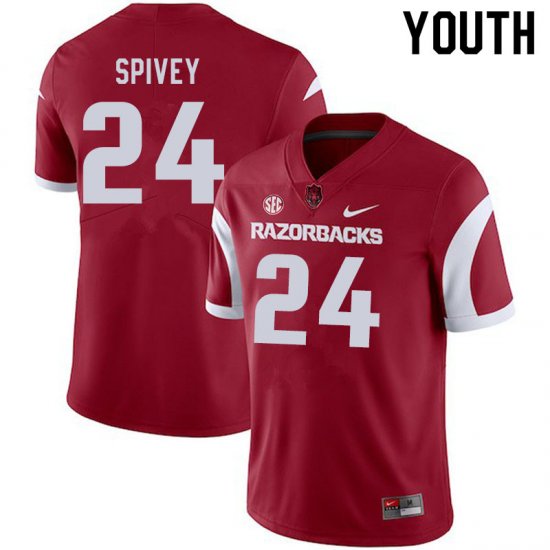 Youth GameDay A\'Montae Spivey #24 Arkansas Stitched College Football Jersey