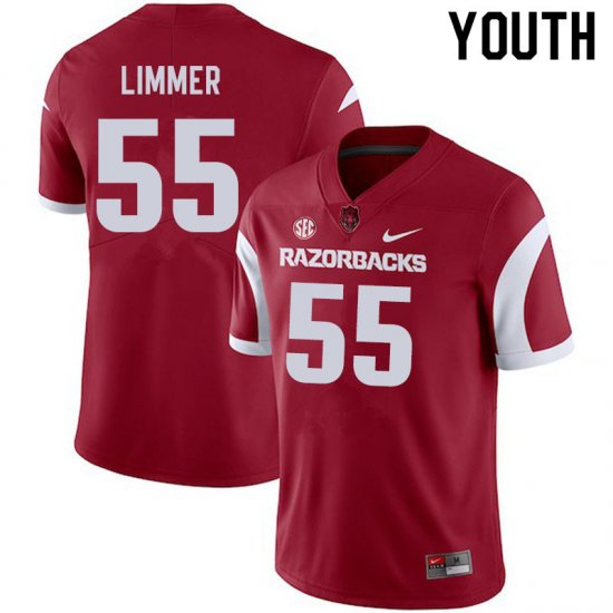 Youth GameDay Beaux Limmer #55 Arkansas Stitched College Football Jersey