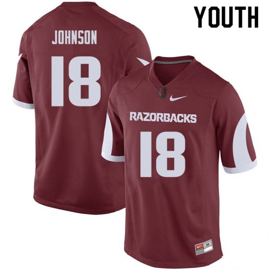 Youth GameDay Blake Johnson #18 Arkansas Stitched College Football Jersey