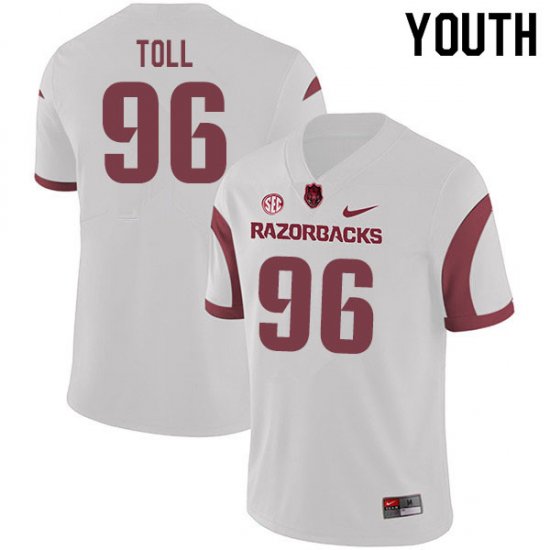 Youth GameDay Blayne Toll #96 Arkansas Stitched College Football Jersey