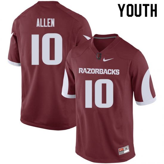 Youth GameDay Brandon Allen #10 Arkansas Stitched College Football Jersey