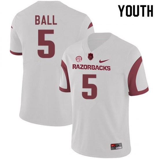 Youth GameDay Cameron Ball #5 Arkansas Stitched College Football Jersey