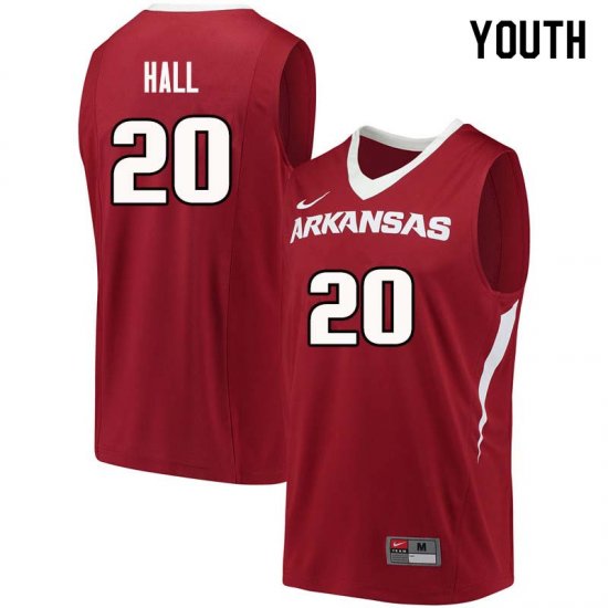 Youth GameDay Darious Hall #20 Arkansas Stitched College Basketball Jersey