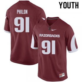 Youth GameDay Darius Philon #91 Arkansas Stitched College Football Jersey