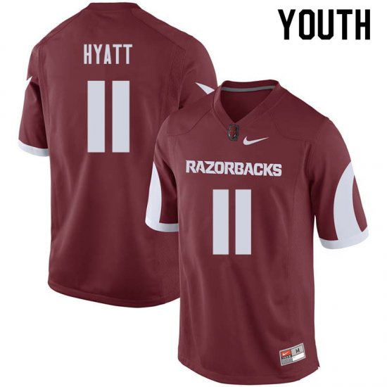 Youth GameDay Daulton Hyatt #11 Arkansas Stitched College Football Jersey