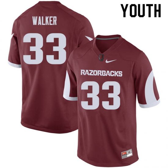 Youth GameDay Dee Walker #33 Arkansas Stitched College Football Jersey