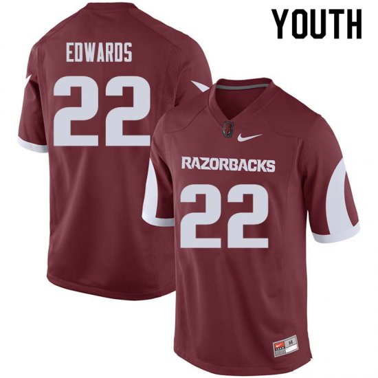 Youth GameDay Deon Edwards #22 Arkansas Stitched College Football Jersey