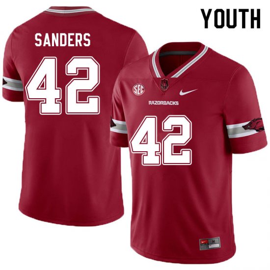 Youth GameDay Drew Sanders #42 Arkansas Stitched College Football Jersey