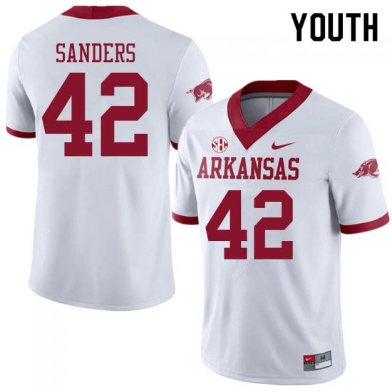 Youth GameDay Drew Sanders #42 Arkansas Stitched College Football Jersey