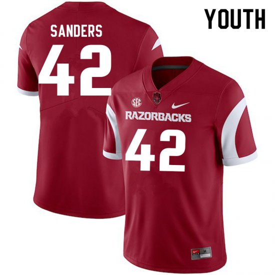 Youth GameDay Drew Sanders #42 Arkansas Stitched College Football Jersey