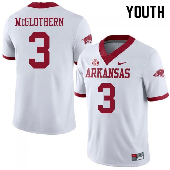 Youth GameDay Dwight McGlothern #3 Arkansas Stitched College Football Jersey