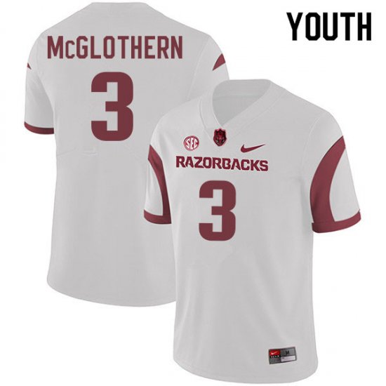 Youth GameDay Dwight McGlothern #3 Arkansas Stitched College Football Jersey