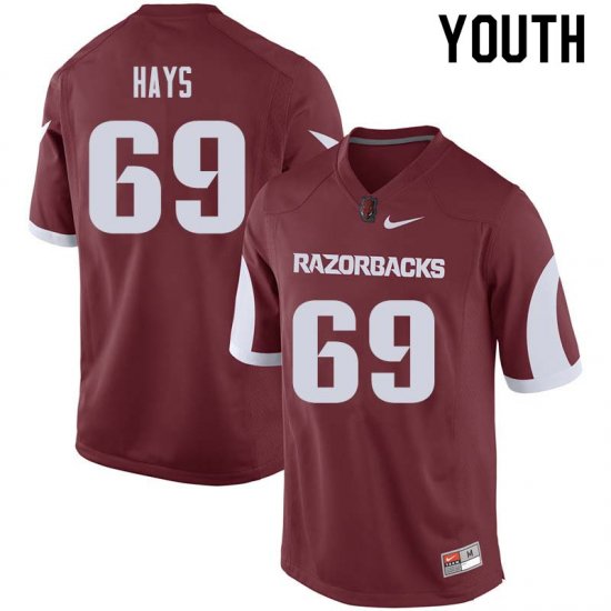 Youth GameDay Dylan Hays #69 Arkansas Stitched College Football Jersey