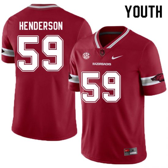 Youth GameDay Eli Henderson #59 Arkansas Stitched College Football Jersey