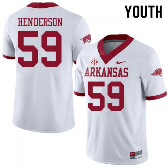 Youth GameDay Eli Henderson #59 Arkansas Stitched College Football Jersey