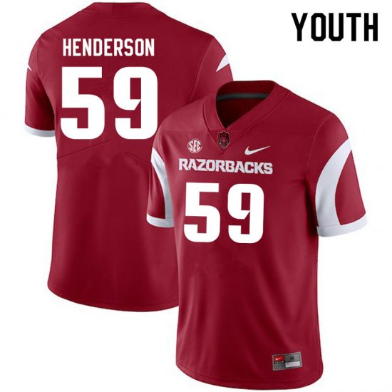 Youth GameDay Eli Henderson #59 Arkansas Stitched College Football Jersey