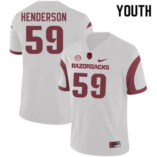 Youth GameDay Eli Henderson #59 Arkansas Stitched College Football Jersey