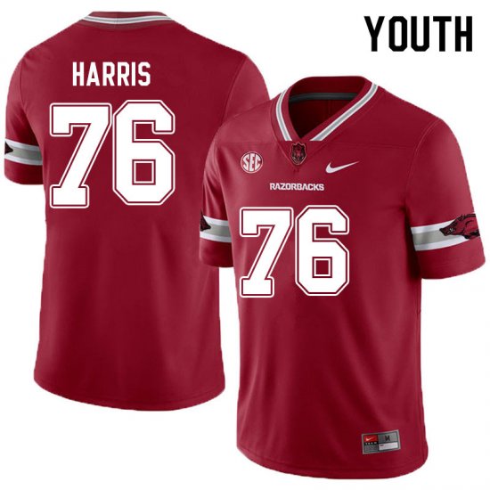 Youth GameDay E\'Marion Harris #76 Arkansas Stitched College Football Jersey