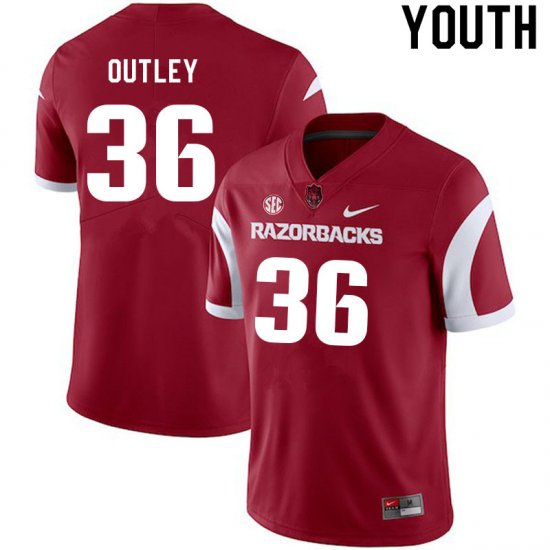 Youth GameDay Erin Outley #36 Arkansas Stitched College Football Jersey