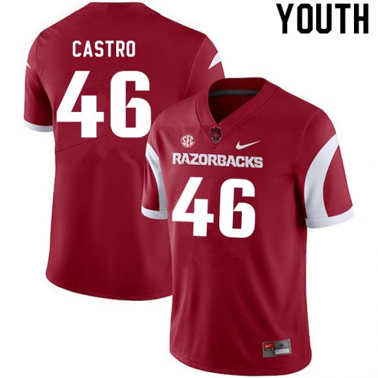 Youth GameDay Francisco Castro #46 Arkansas Stitched College Football Jersey