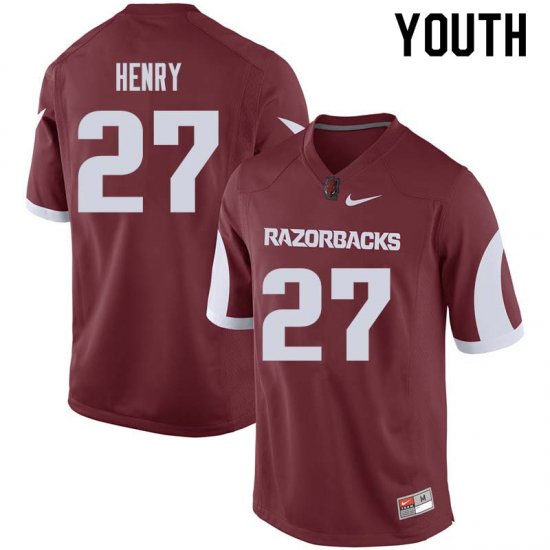 Youth GameDay Hayden Henry #27 Arkansas Stitched College Football Jersey