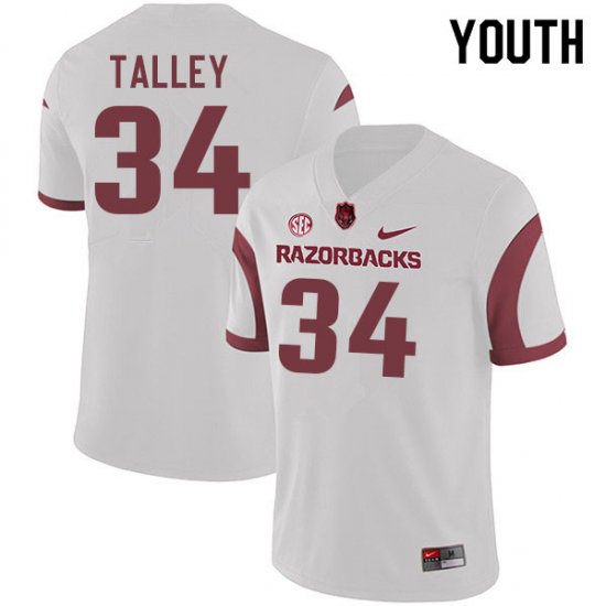 Youth GameDay Hunter Talley #34 Arkansas Stitched College Football Jersey