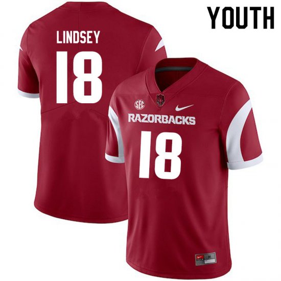 Youth GameDay Jack Lindsey #18 Arkansas Stitched College Football Jersey