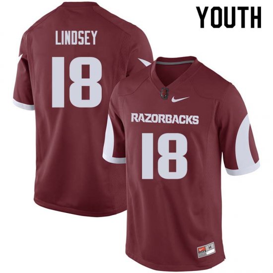 Youth GameDay Jack Lindsey #18 Arkansas Stitched College Football Jersey