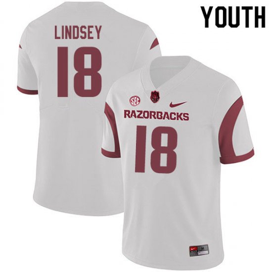 Youth GameDay Jack Lindsey #18 Arkansas Stitched College Football Jersey