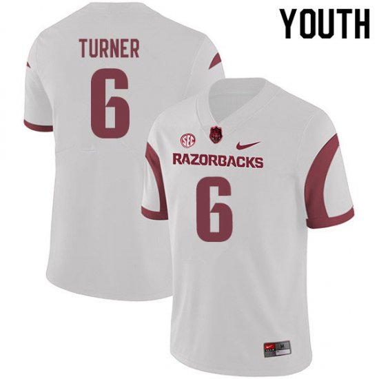 Youth GameDay Jacorrei Turner #6 Arkansas Stitched College Football Jersey