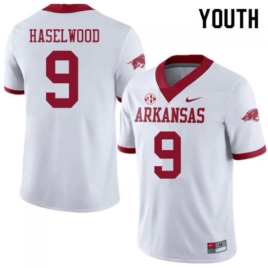 Youth GameDay Jadon Haselwood #9 Arkansas Stitched College Football Jersey